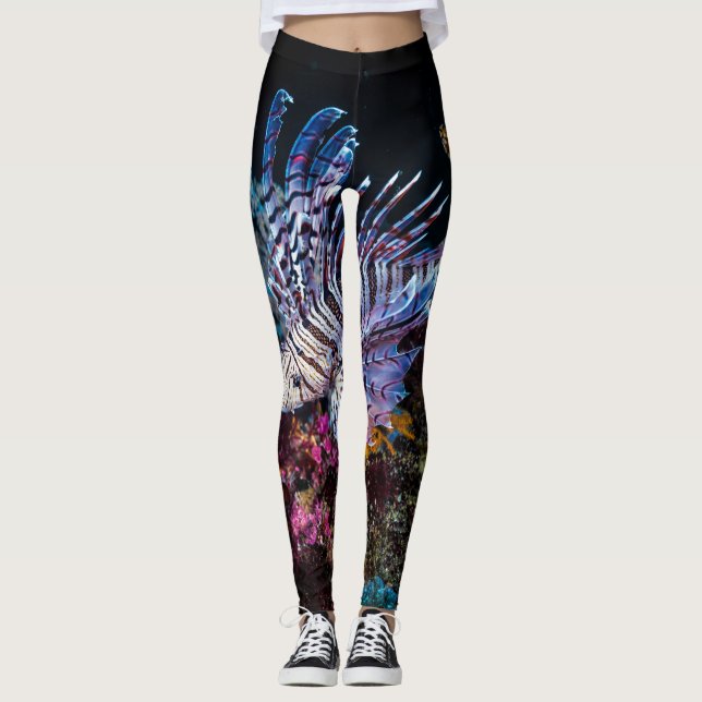 Färgrik Lionfish Leggings (Framsida)