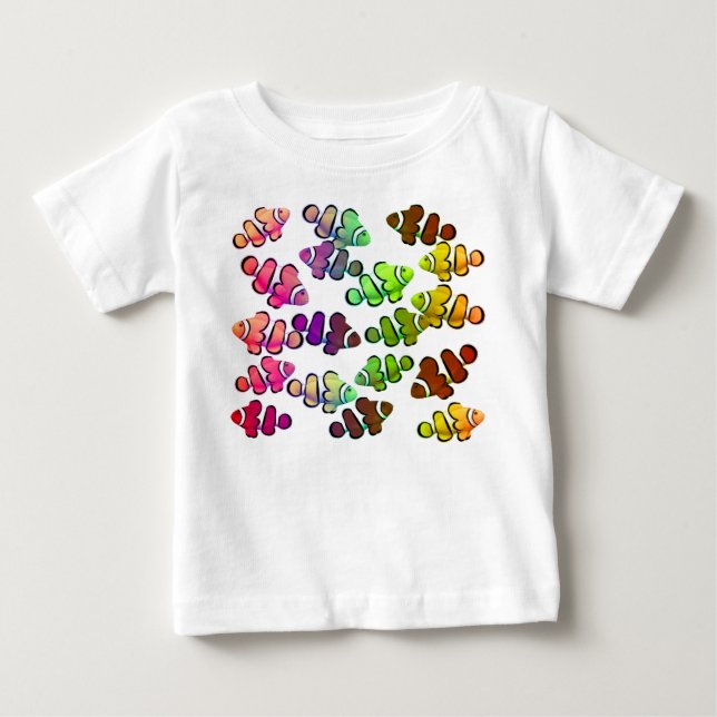 Färgrik lite Clownfish spädbarnT-tröja Tee (Framsida)