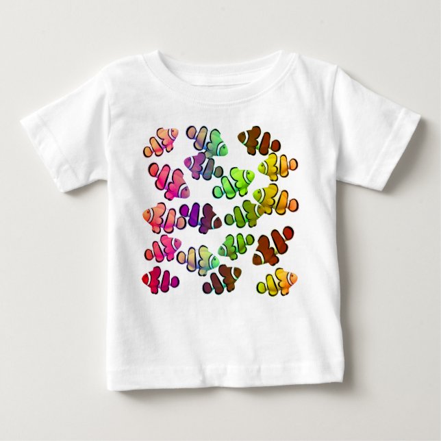 Färgrik lite Clownfish spädbarnT-tröja Tee Shirt (Framsida)