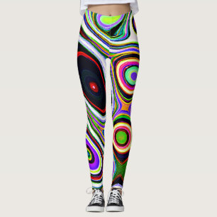 Färgrik Livfull Abstrakt Mönster Leggings
