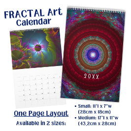 Färgrik livfull Fraktal konst Kalender