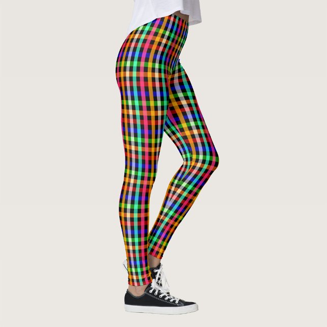 Färgrik livfull Gingham-rutig design  Leggings (Skapare uppladdad)