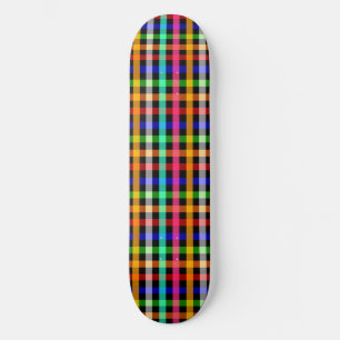Färgrik livfull Gingham-rutig design  Mini Skateboard Bräda 18,5 Cm