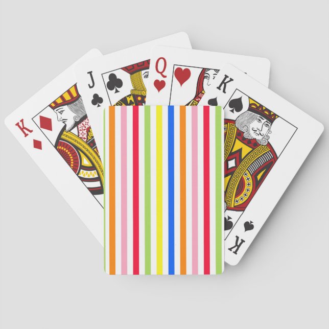 Färgrik livfull randig mönsterdesign  casinokort (Baksidan)