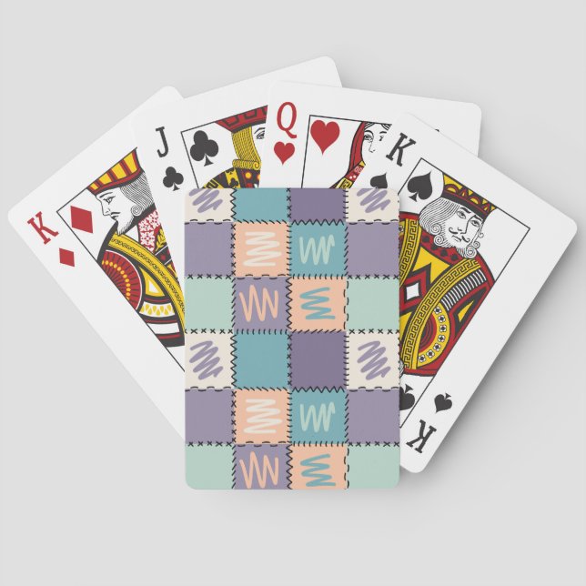 Färgrik Livlig Rutig Mönster Casinokort (Baksidan)