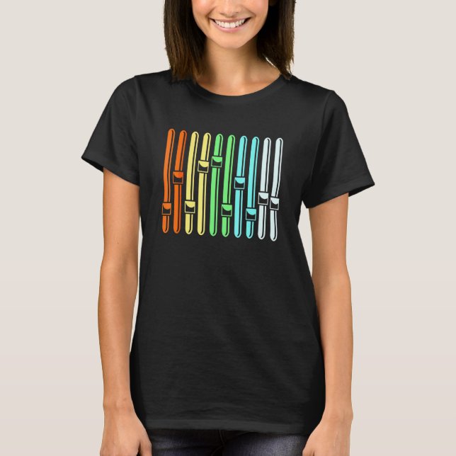 Färgrik ljudtekniker Ljud Vu-mätare T Shirt (Framsida)