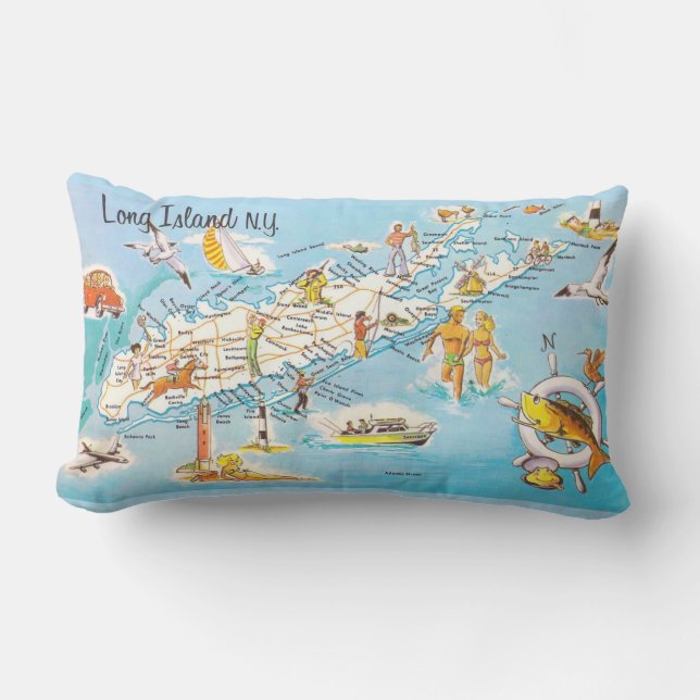 Färgrik Long Island NY  Lumbarkudde (Framsida)