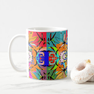Färgrik lyckamugg kaffemugg