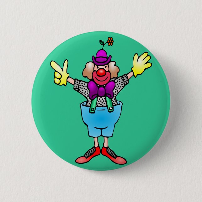 Färgrik lycklig clown knapp (Framsida)