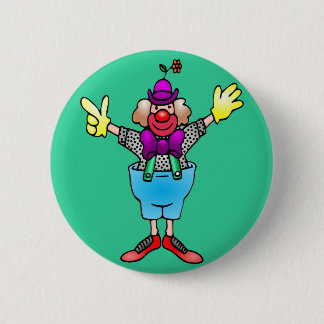Färgrik lycklig clown knapp