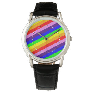 Färgrik lycklig pride för regnbågerandklassiker armbandsur