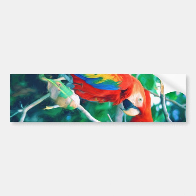 Färgrik Macaw Bildekal (Framsidan)
