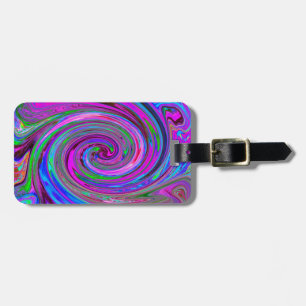 Färgrik Magenta Virvel Retro Abstrakt Design Bagagebricka