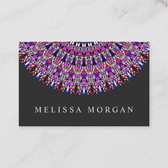 Färgrik magisk Mandala Visitkort (Framsida)