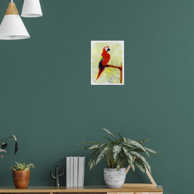Färgrik målning Macaw-papegoja Poster (Vardagsrum 1)