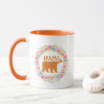 Färgrik Mamma Björn Silhuett Konst