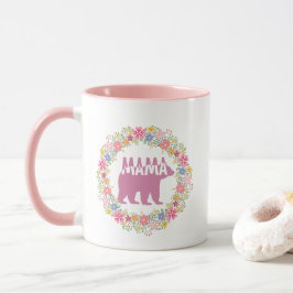 Färgrik Mamma Björn Silhuett Konst Mugg