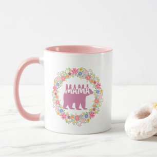 Färgrik Mamma Björn Silhuett Konst Mugg