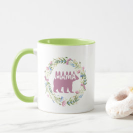 Färgrik Mamma Björn Siluett Konst Mugg