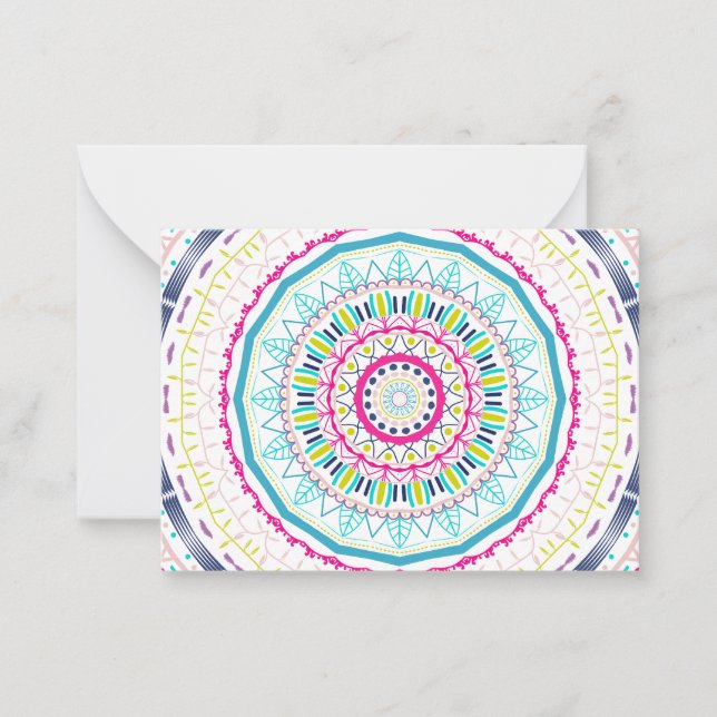 färgrik mandala anteckningskort (Framsida)