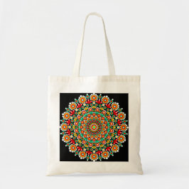 Färgrik Mandala Boho Blommig Geometrisk Canvas  Tygkasse