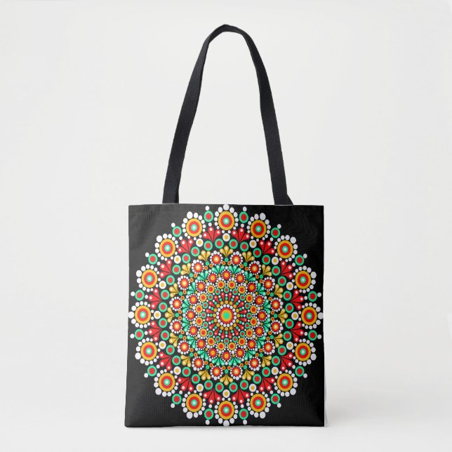 Färgrik Mandala Boho Blommig Geometrisk Canvas  Tygkasse (Framsida)