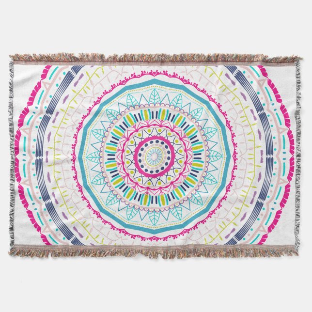 färgrik mandala filt (Framsidan)