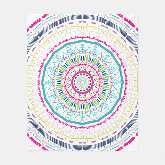 färgrik mandala fleecefilt (Framsidan)