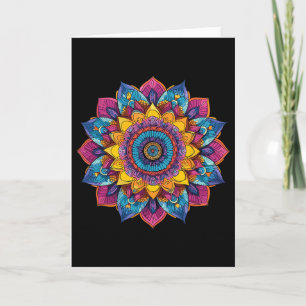 Färgrik Mandala Helig Geometri Yoga Zen  Kort