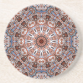 Färgrik mandala i blandade grå-orange färger underlägg