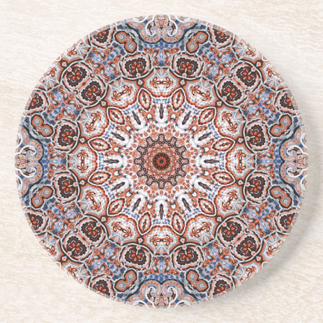 Färgrik mandala i blandade grå-orange färger underlägg (Framsidan)