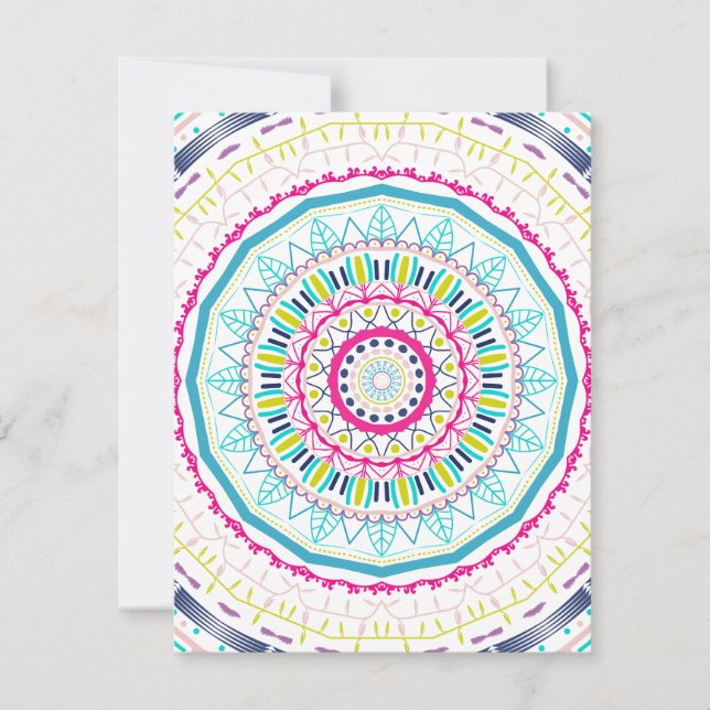 färgrik mandala inbjudningar (Framsida)