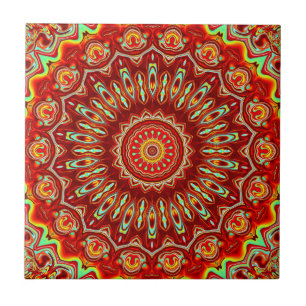 färgrik mandala kakelplatta