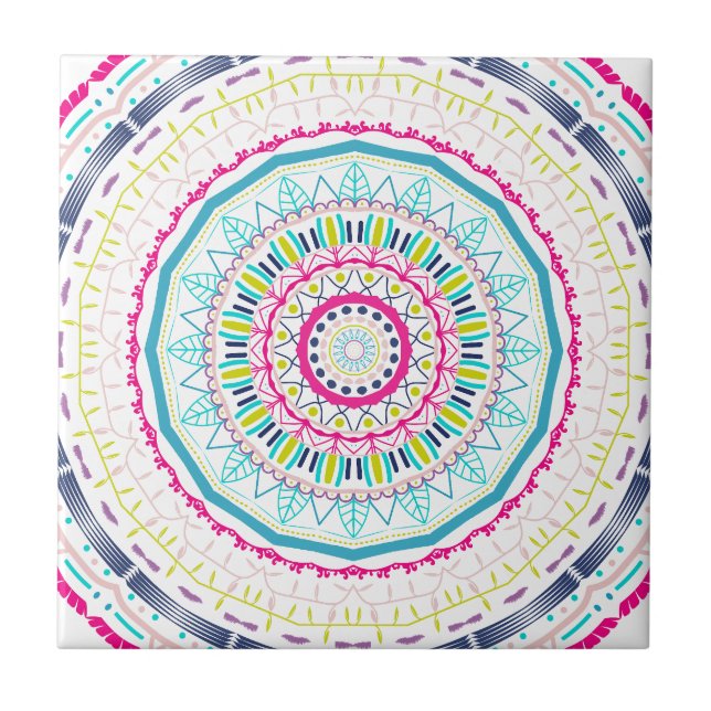 färgrik mandala kakelplatta (Framsidan)