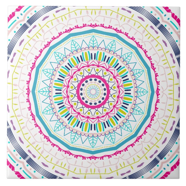 färgrik mandala kakelplatta (Framsidan)