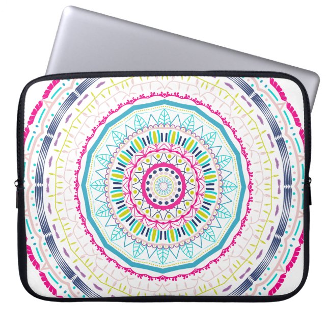 färgrik mandala laptop fodral (Framsidan)