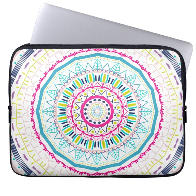 färgrik mandala laptop fodral (Framsidan)