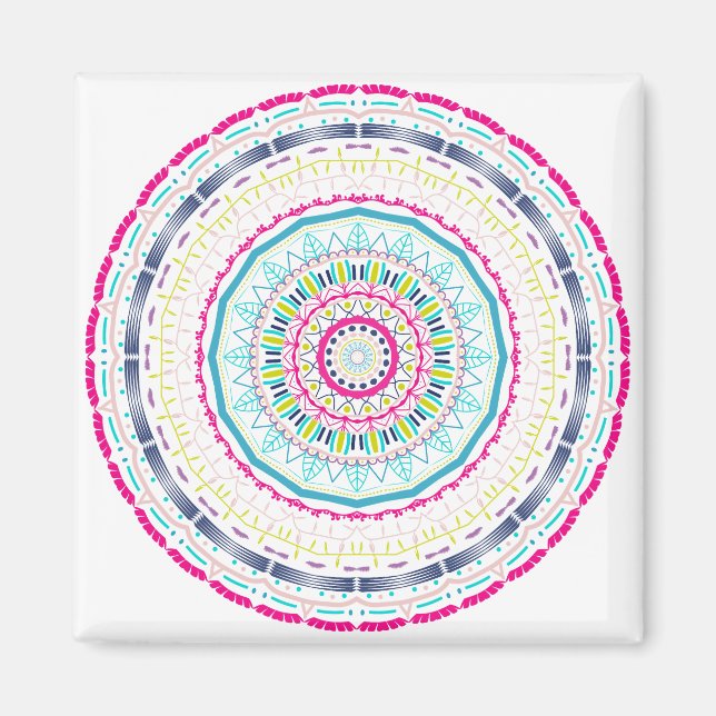 färgrik mandala magnet (Framsidan)