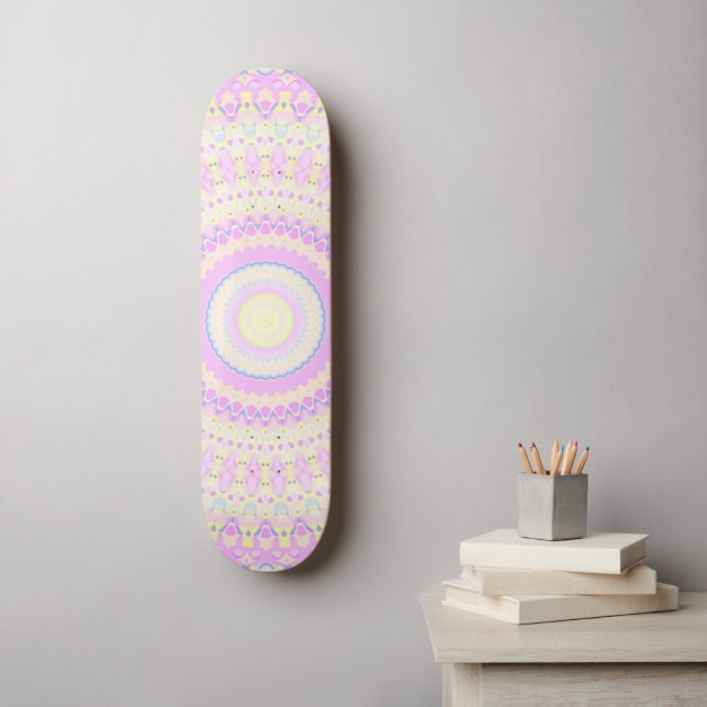 Färgrik Mandala Mini Skateboard Bräda 18,5 Cm (Väggkonst)