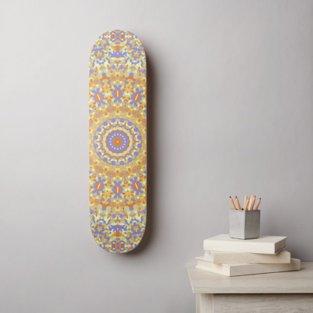 Färgrik Mandala Mini Skateboard Bräda 18,5 Cm (Väggkonst)