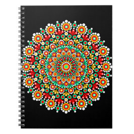 Färgrik Mandala Mönster Anteckningsböcker Boho Pun