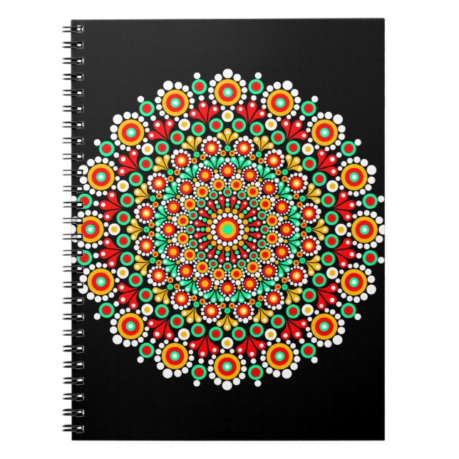 Färgrik Mandala Mönster Anteckningsböcker Boho Pun (Framsidan)