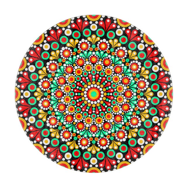 Färgrik Mandala Mönster Boho Punkt  (Framsidan)
