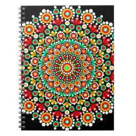 Färgrik Mandala Mönster Spiral Anteckningsbok Boho