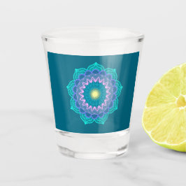Färgrik mandala på blå bakgrund