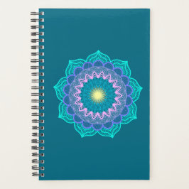 Färgrik mandala på blå bakgrund