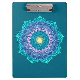 Färgrik mandala på blå bakgrund