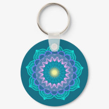 Färgrik mandala på blå bakgrund