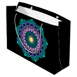 Färgrik mandala på svart bakgrund