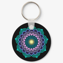 Färgrik mandala på svart bakgrund